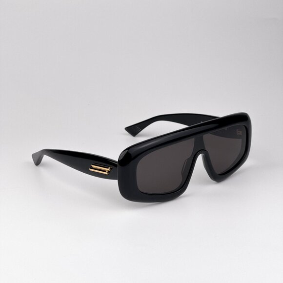 Bottega Veneta Shield Sunglasses – Black Frame / Grey Lens (BV1281S 001) - Picture 5 of 13
